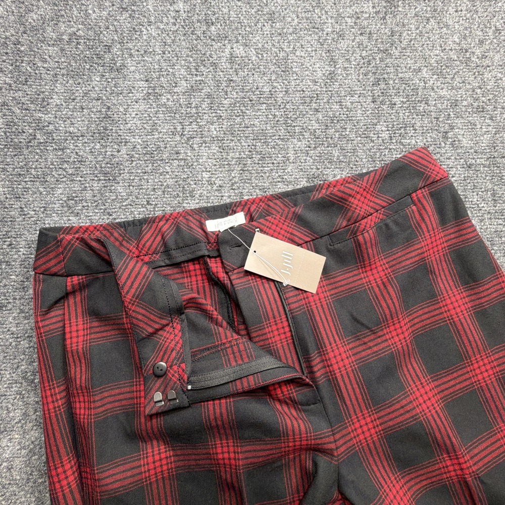 J Jill Pants 12T Tall Red Black Plaid‎ Stretch Office 34xPremium Stretch